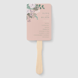 Abanico Boda rosa floral Conjunto de ventiladores