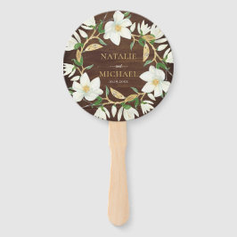 Abanico Boda Rustic Wood Magnolia Custom