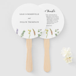 Abanico Boda Simple Rústica Boho Floral Flor Silvestre