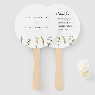 Abanico Boda Simple Rústica Boho Floral Flor Silvestre
