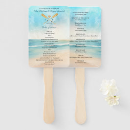 Abanico Boda Watercolor Beach Oars