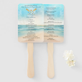 Abanico Boda Watercolor Beach Oars