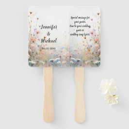 Abanico Boho Acuarela Floral Flor Silvestre Personalizado