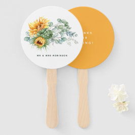 Abanico Boho Sunflower Eucalyptus Boda