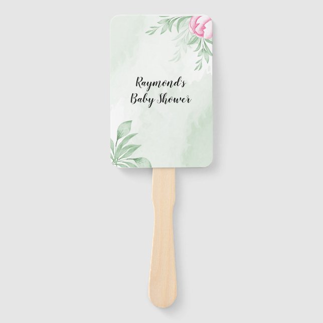 Abanico Boho Watercolor Eucalyptus Greenereneration ​ baby (Anverso)