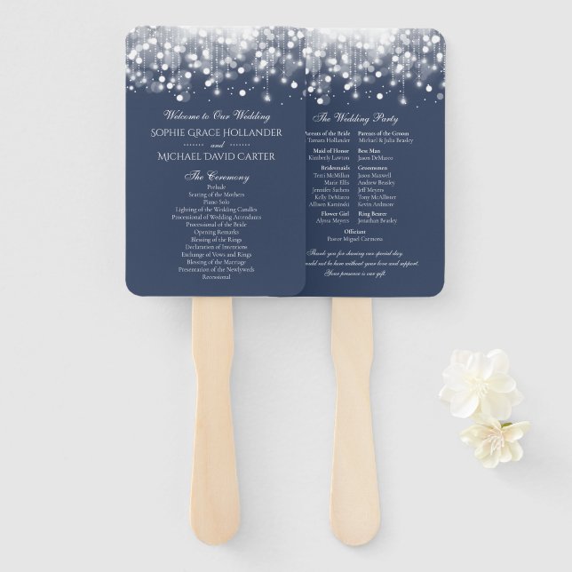 Abanico Bokeh Lights Blue and White Program Set de Fans (Anverso y reverso)