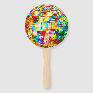 Abanico Bola de Discoteca Metálica Arcoíris
