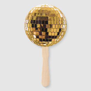 Abanico Bola de discoteca metálica dorada