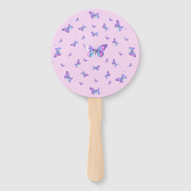 Abanico Bonito Holográfica Grupo de fans de la mariposa (Anverso)