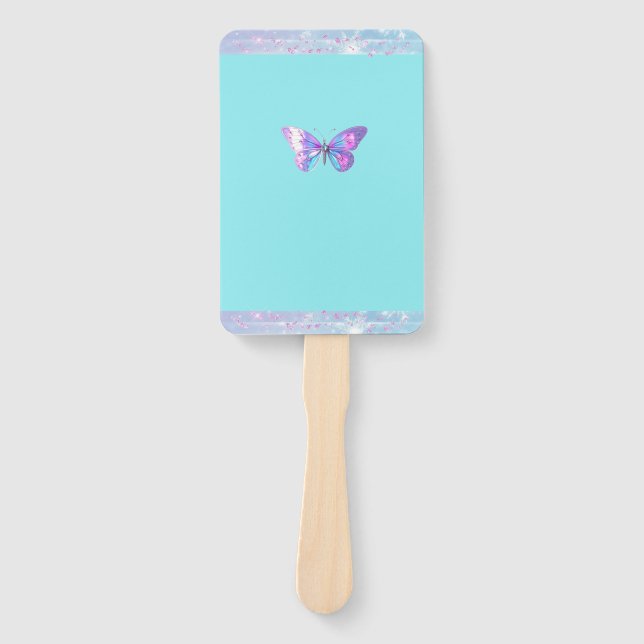 Abanico Bonito Holográfica Grupo de Fans de Mariposa - Aqu (Anverso)