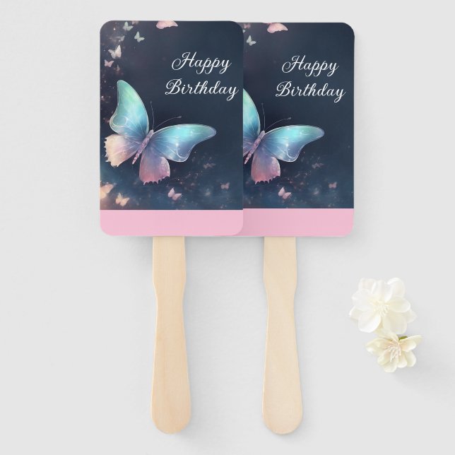 Abanico Bonito Impresionante mariposa juego de fans (Anverso y reverso)