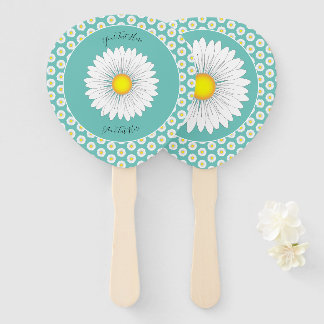Abanico Bonito verde azulada Pequeña Personalizado de marg