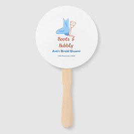 Abanico Boots & bubbly champagne bottle bridal shower blue