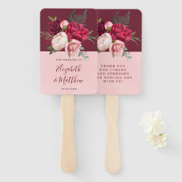 Abanico Borgoña y Boda de Bouquet Floral Rosa Rubor