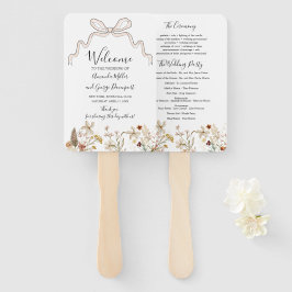 Abanico Bow Wildflowers fan del programa de bodas