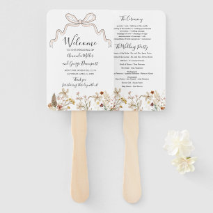 Abanico Bow Wildflowers fan del programa de bodas