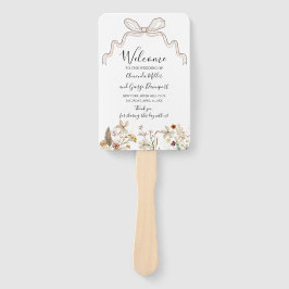 Abanico Bow Wildflowers fan del programa de bodas