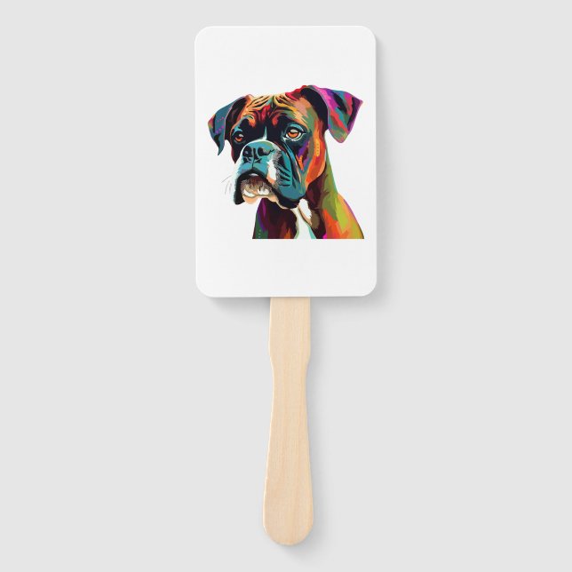 Abanico Boxer Dog Colorful (Anverso)