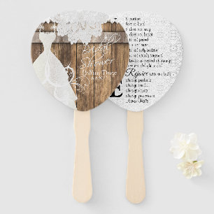 Abanico Bridal Shower Rustic Wood and Lace Design