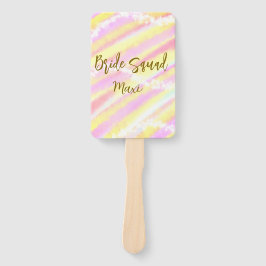 Abanico Bride squad golden pastel pink colorful glitter br