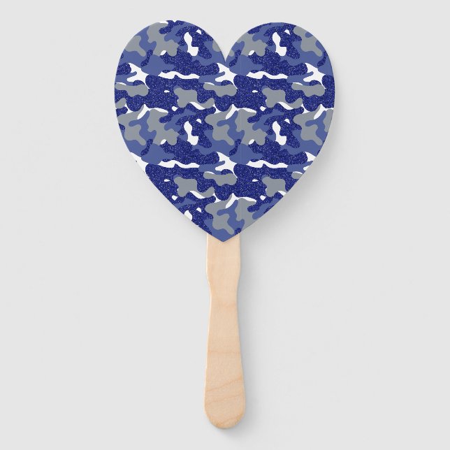 Abanico Brillante Camuflaje Azul Esparkle Camo Lovers (Anverso)