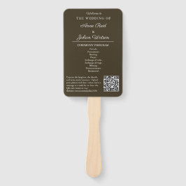 Abanico Brown Modern Wedding Ceremony Program Hand fans