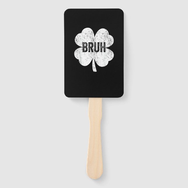 Abanico Bruh Meme Shamrock Funny St Patricks Day Adolescen (Anverso)