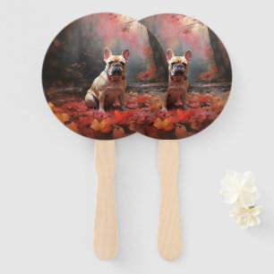 Abanico Bulldog Francés en otoño las hojas caídas inspiran