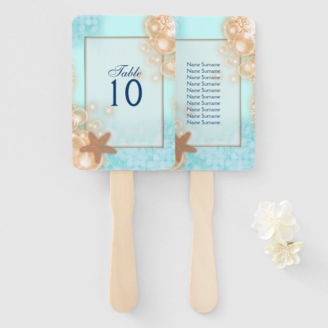 Abanico Burbujas estelares naranja azul hawaii asiento (Anverso y reverso)