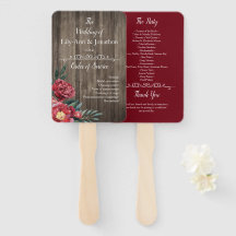 Burgundy Floral Rustic Barn Wood Boda