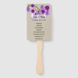 Abanico Burlap Rustic Morple Floral Mason Jars Boda