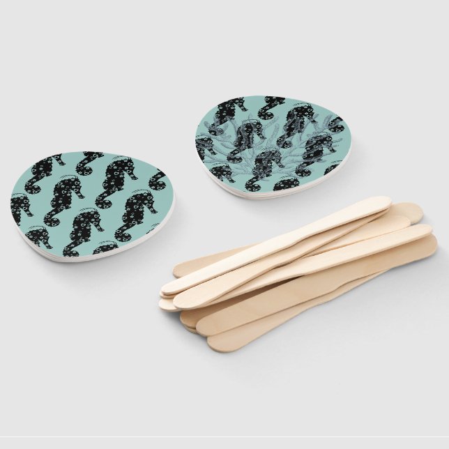 Abanico Caballo de mar y coral (No montado)