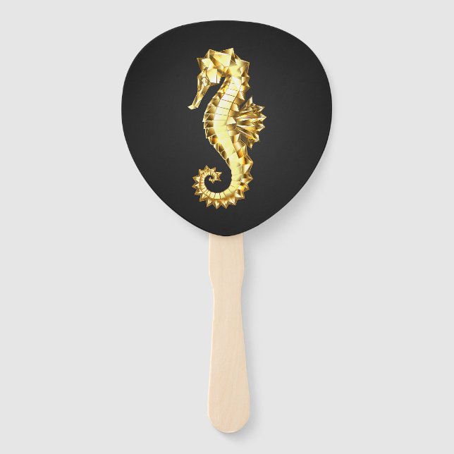 Abanico Caballo marino polígono de oro (Anverso)
