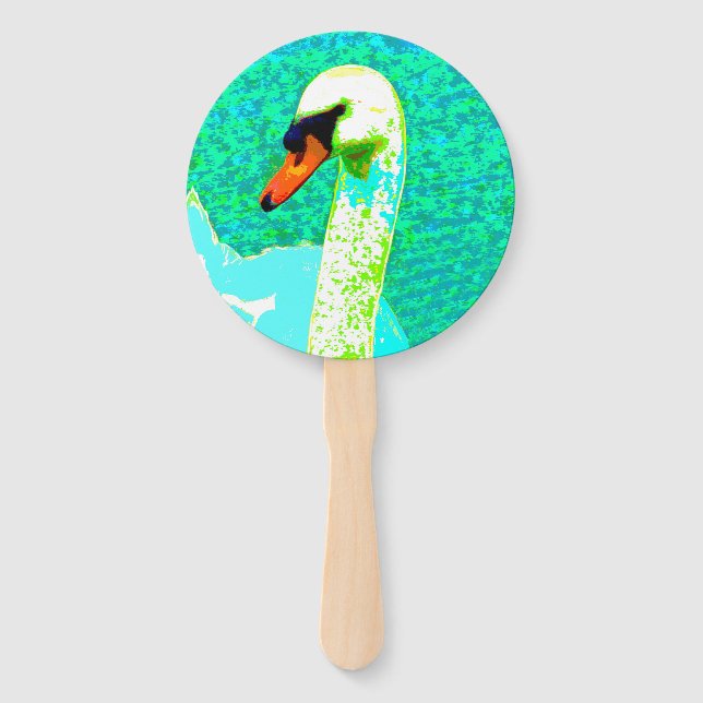 Abanico Cabeza de cisne blanca (Anverso)