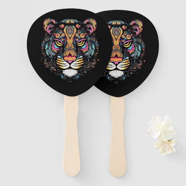 Abanico Cabeza de Tigre  (Anverso y reverso)