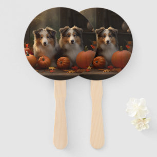Abanico Cachorro de Collie Áspero Delicia de Otoño Calabaz