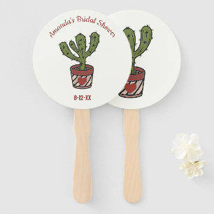 Abanico Cactus Theme Bridal Shower Personalizada