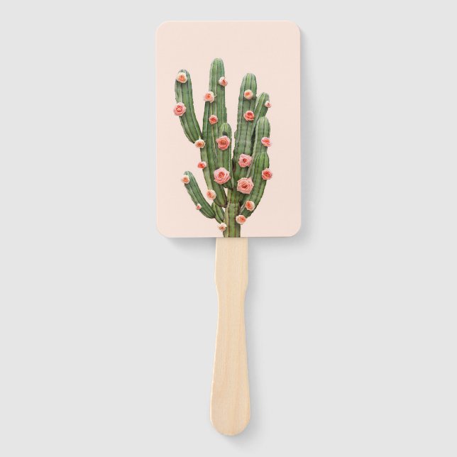 Abanico Cactus y Rosas (Anverso)