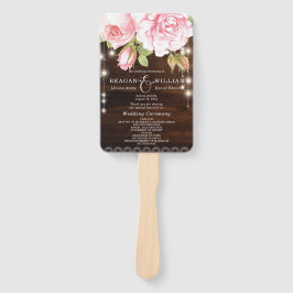 Abanico Cadena de madera rústica ilumina la boda personali