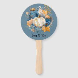 Abanico Cae azul y Naranja Calabaza Peony Boda