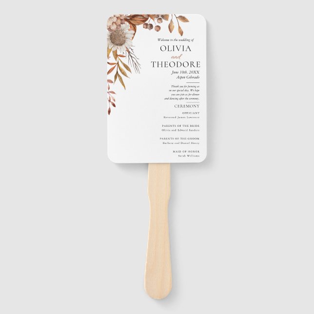 Abanico Caer enamorada | Programa Boho Flowers Wedding (Anverso)