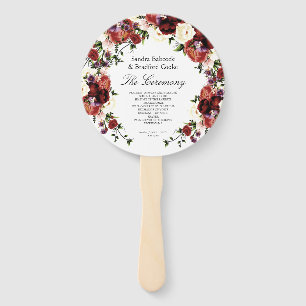 Abanico Caída Floral Terracotta Crema Borgoña Púrpura