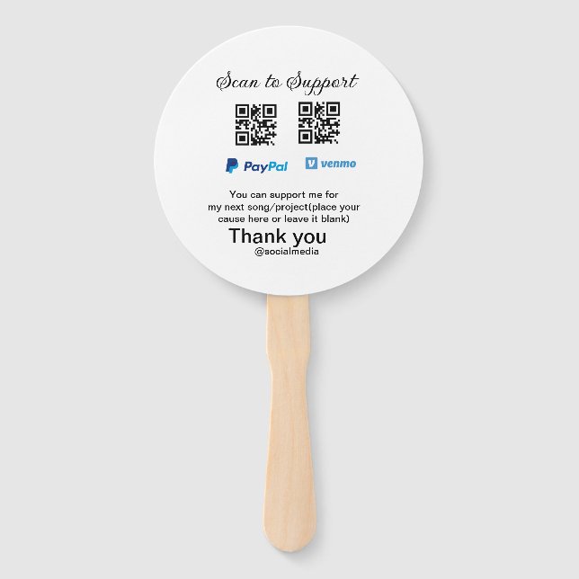 Abanico Caja virtual de ayuda a través de código q donació (Anverso)