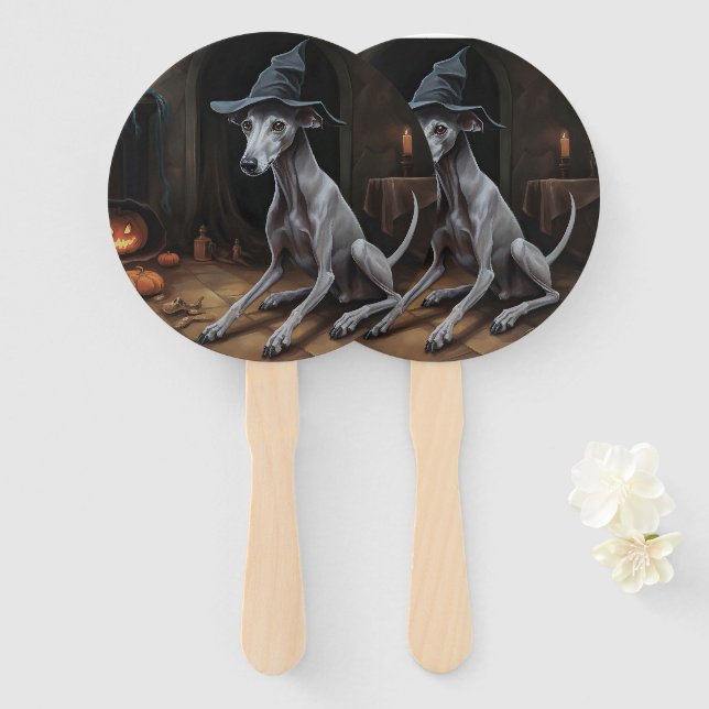Abanico Calabazas de Greyhound italianas asustan a Hallowe (Anverso y reverso)