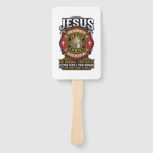 Abanico Camiseta de fe cristiana vintage bombero Jesús