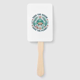 Abanico Camiseta de grabado vintage de tortuga marina Salv