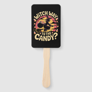 Abanico Camiseta de Halloween de bruja camino a los dulces