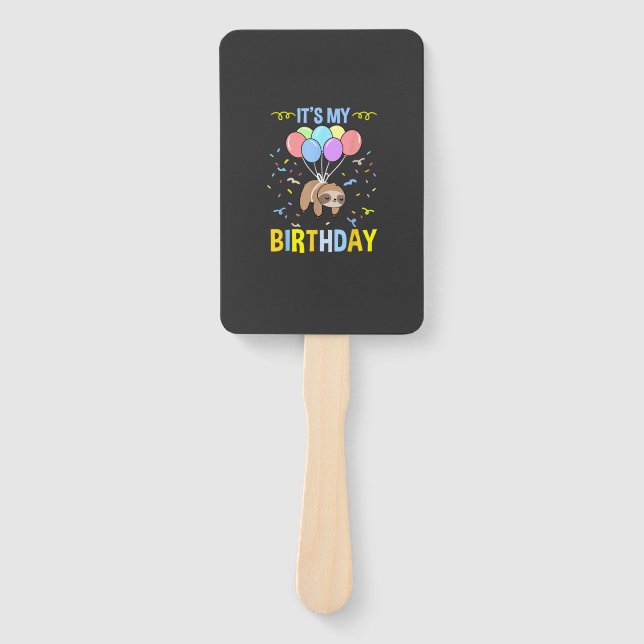 Abanico Camiseta de perezoso Es Mi Cumpleaños (Anverso)
