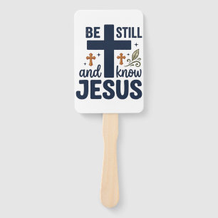 Abanico Camiseta de tipografía cristiana Quédate quieto y