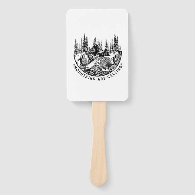 Abanico Camper Gift | Mountains Are Calling Birthday (Anverso)
